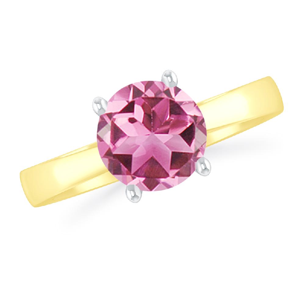 Yellow Gold - Pink Tourmaline