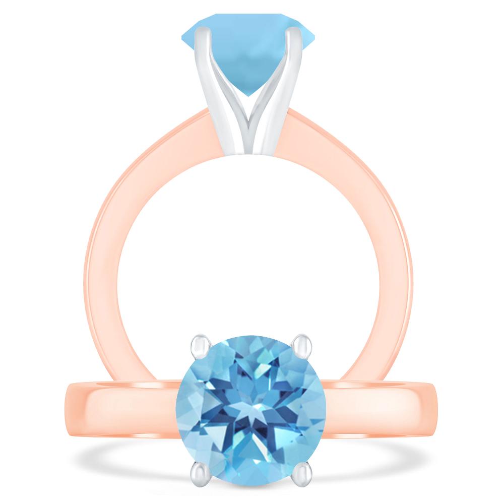 Rose Gold - Blue Topaz