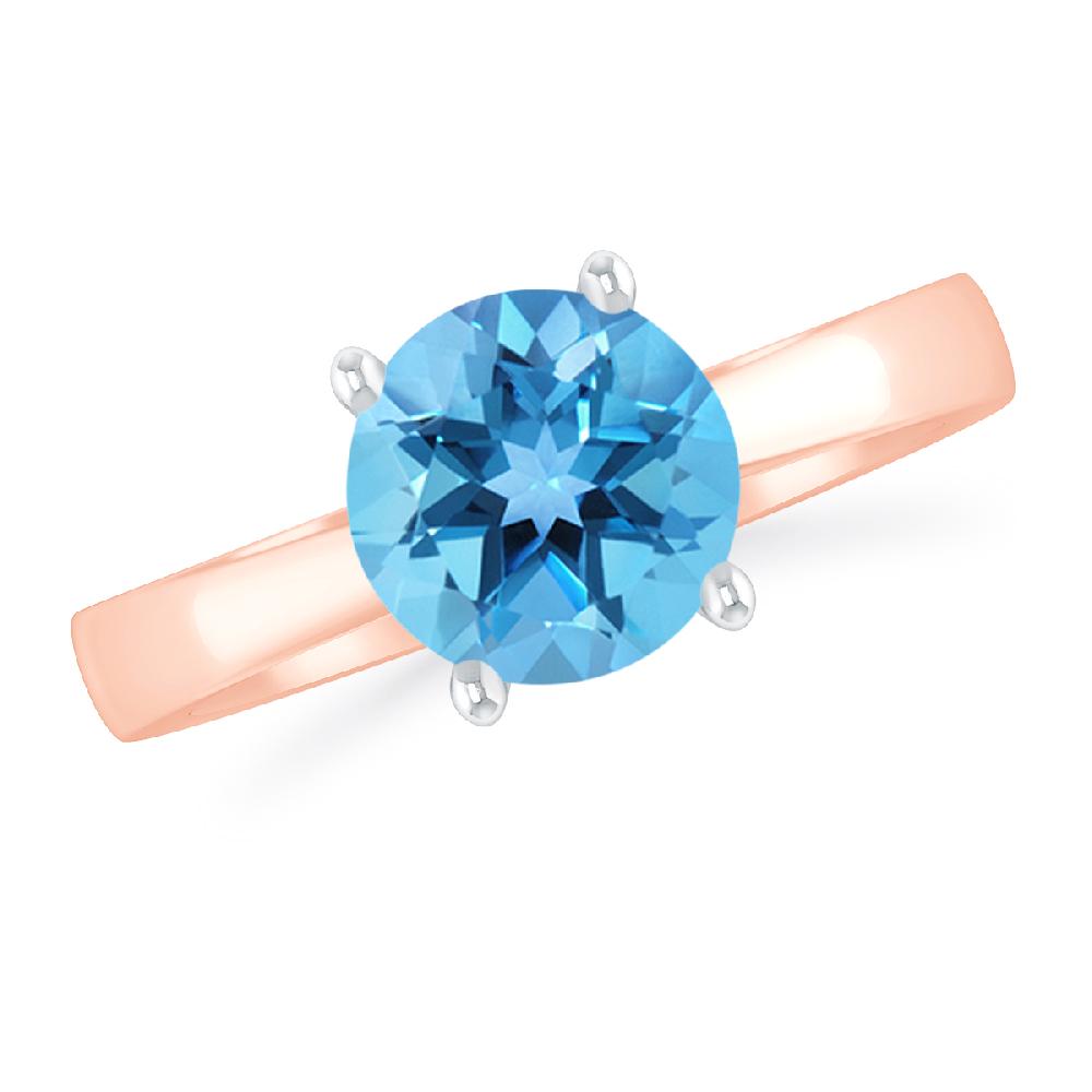 Rose Gold - Blue Topaz