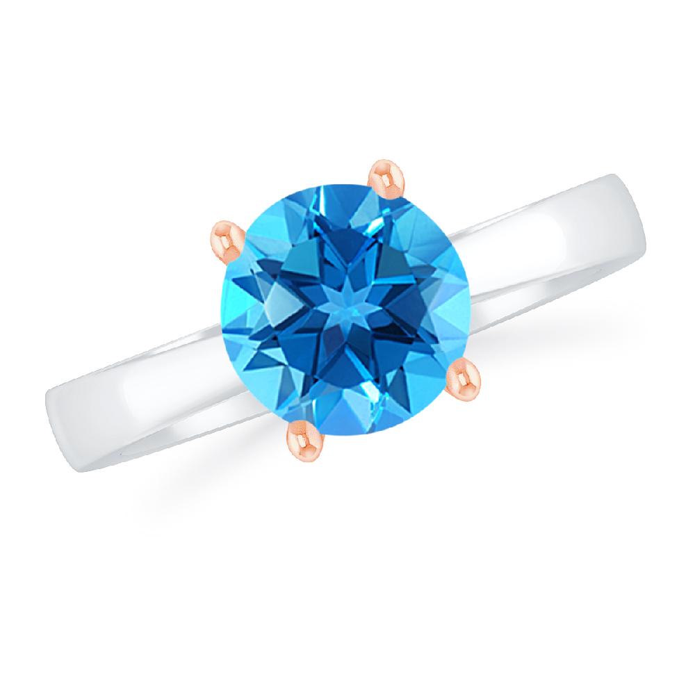 White Gold - Blue Topaz