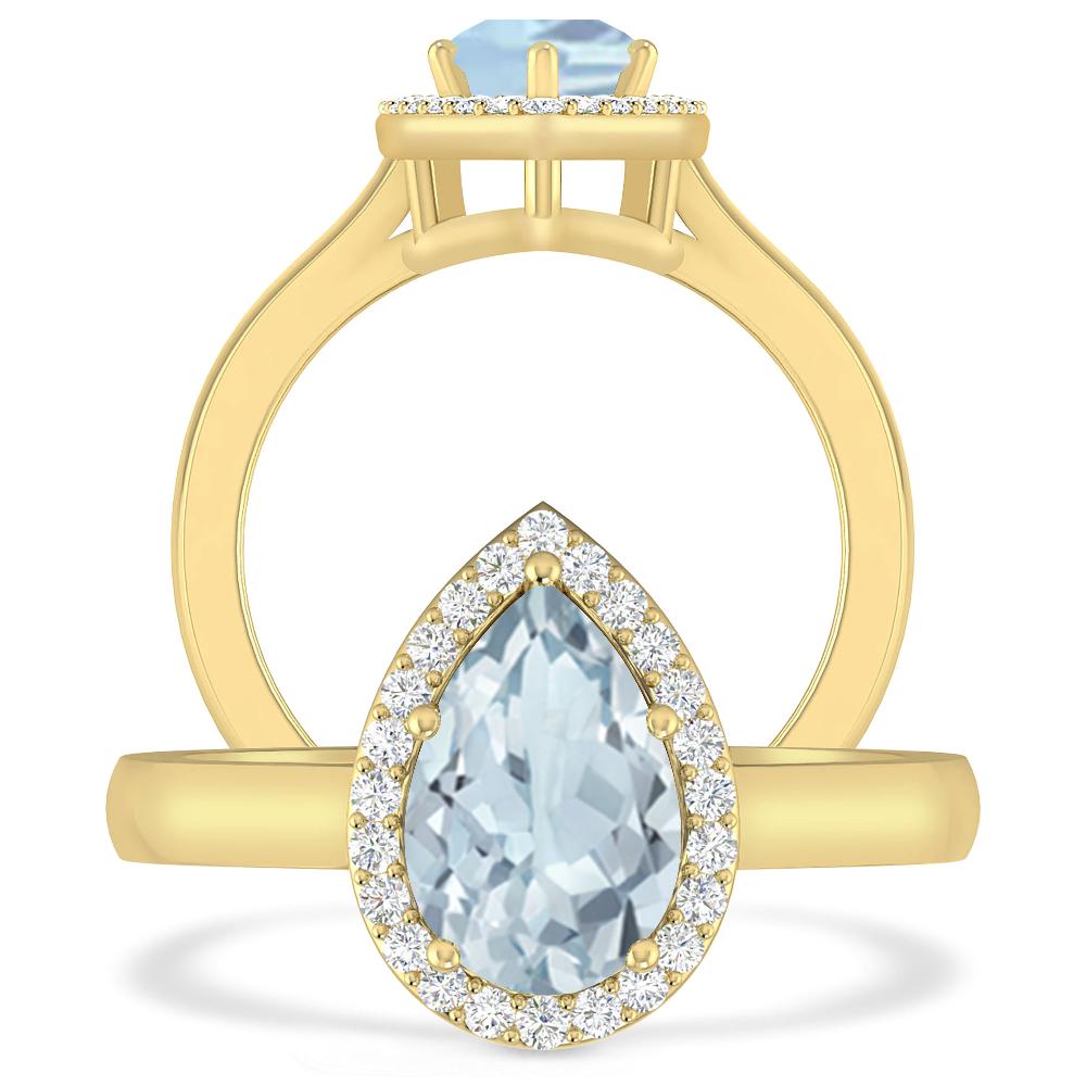 Yellow Gold - Aquamarine