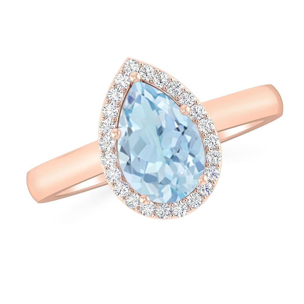 Rose Gold - Aquamarine