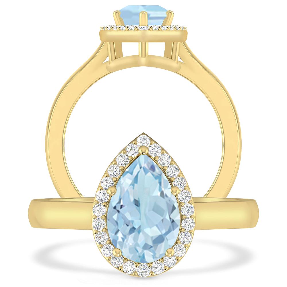 Yellow Gold - Aquamarine