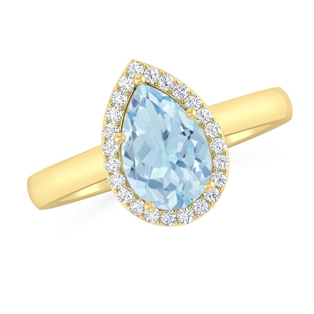 Yellow Gold - Aquamarine