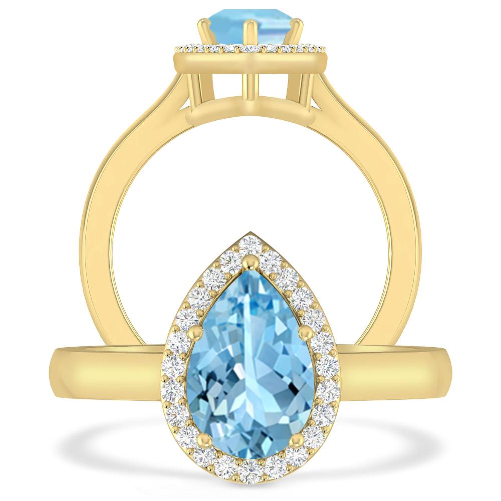 Yellow Gold - Aquamarine