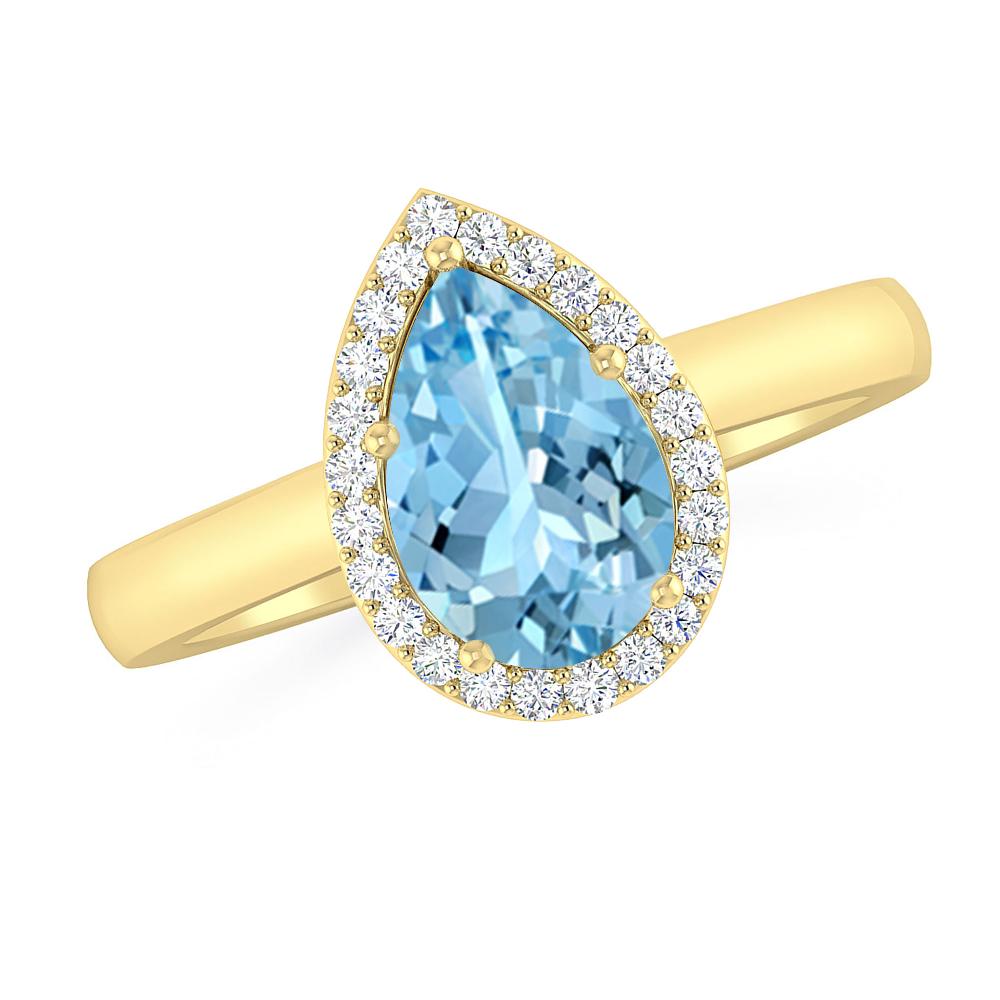 Yellow Gold - Aquamarine