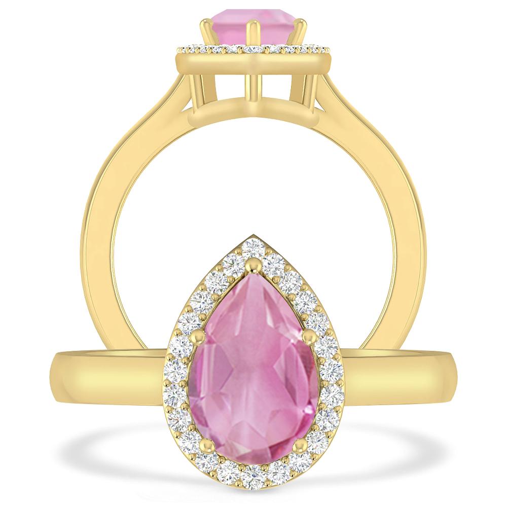 Yellow Gold - Pink Tourmaline