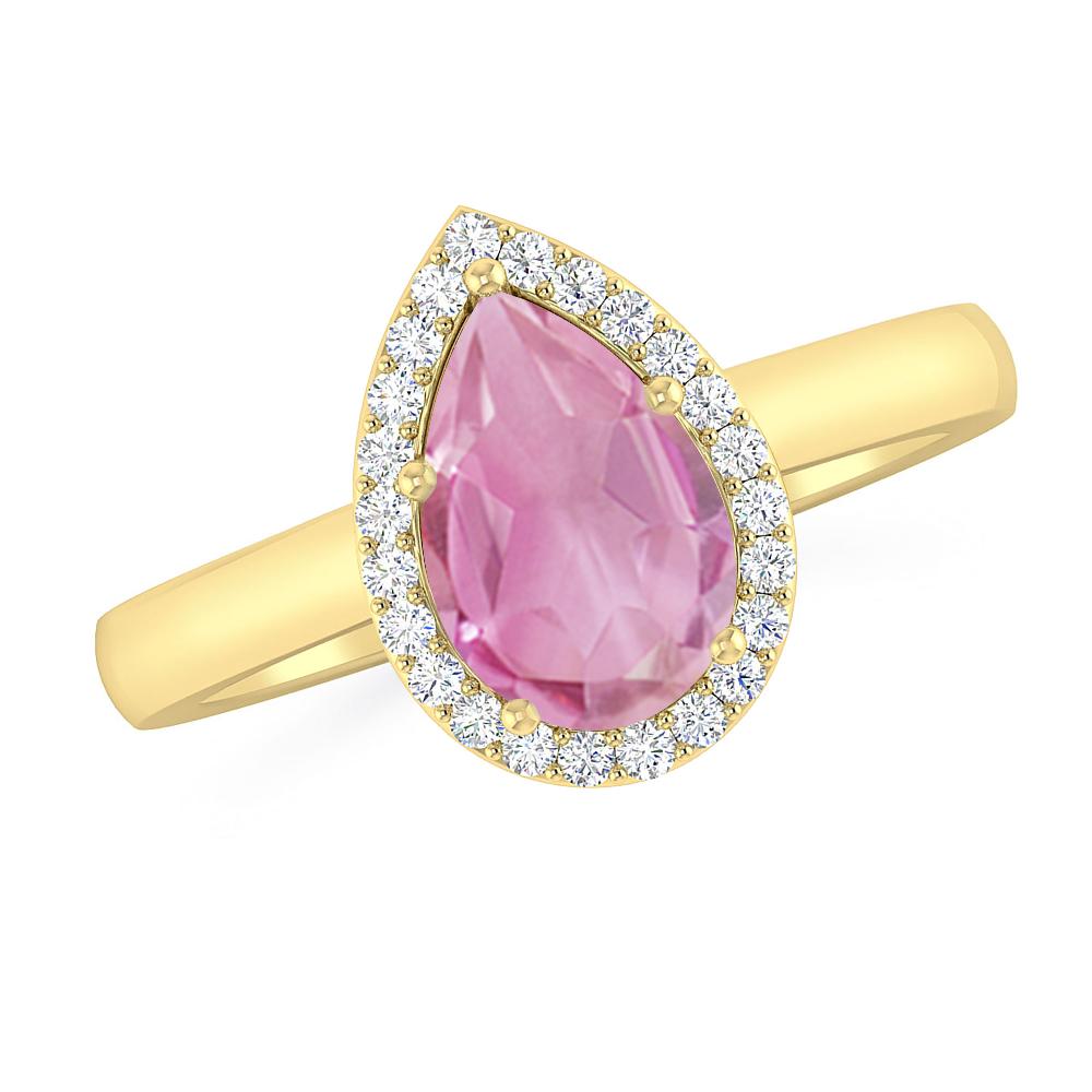 Yellow Gold - Pink Tourmaline