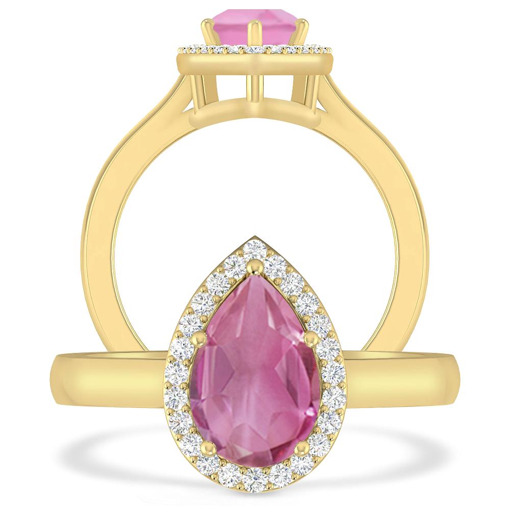 Yellow Gold - Pink Tourmaline