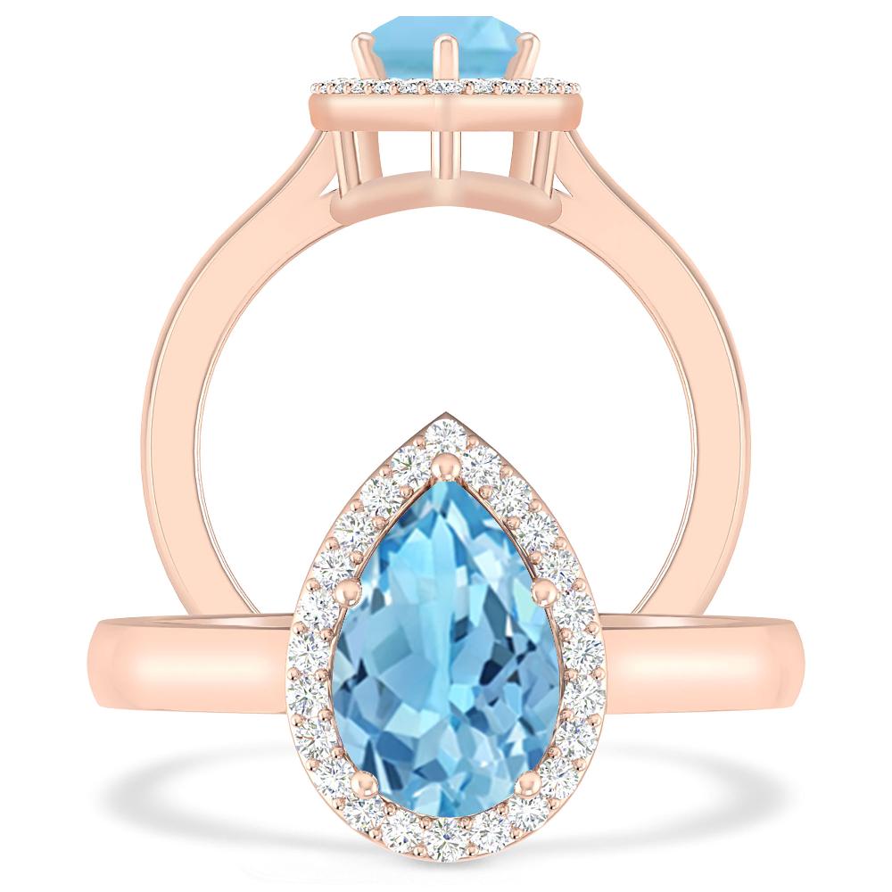 Rose Gold - Blue Topaz