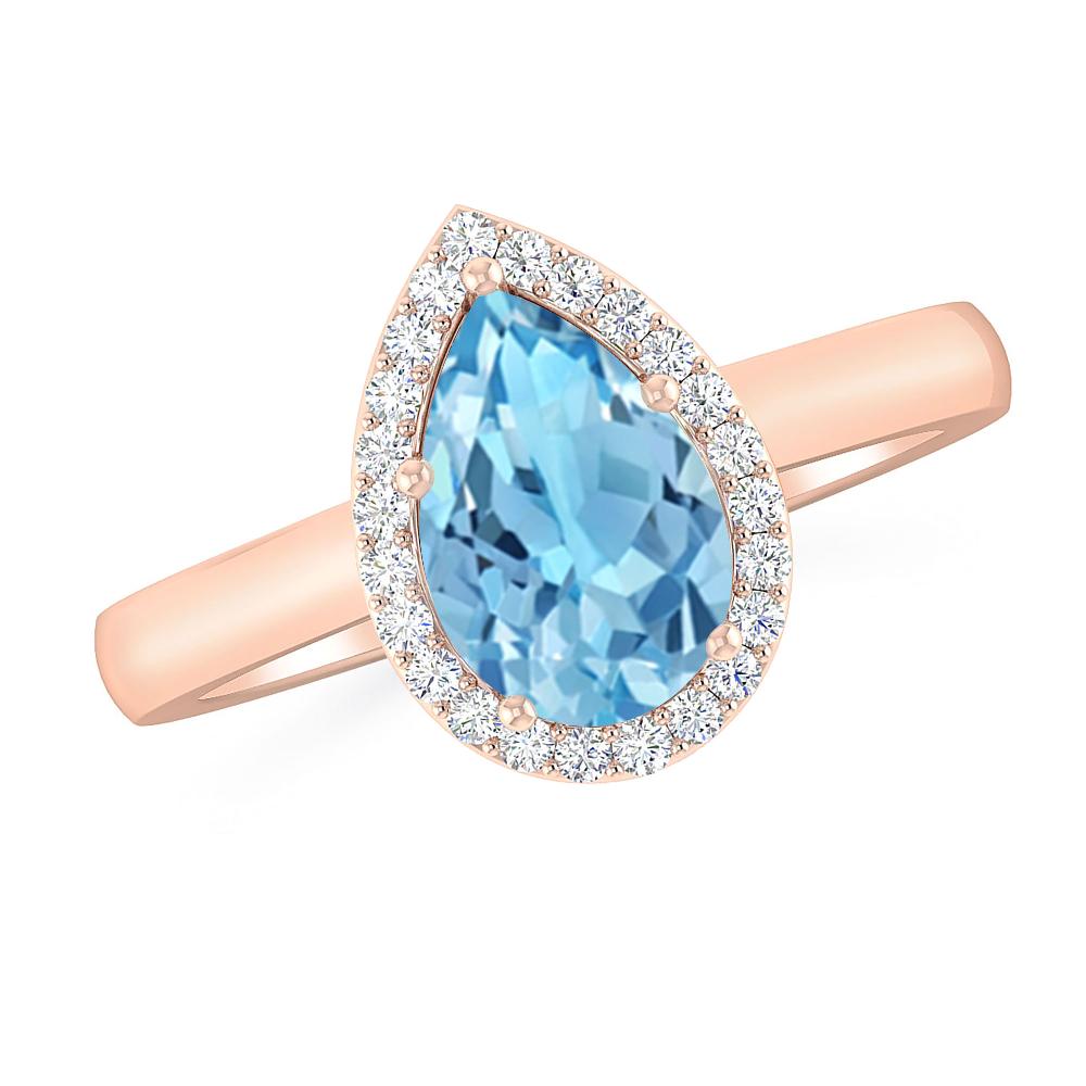 Rose Gold - Blue Topaz