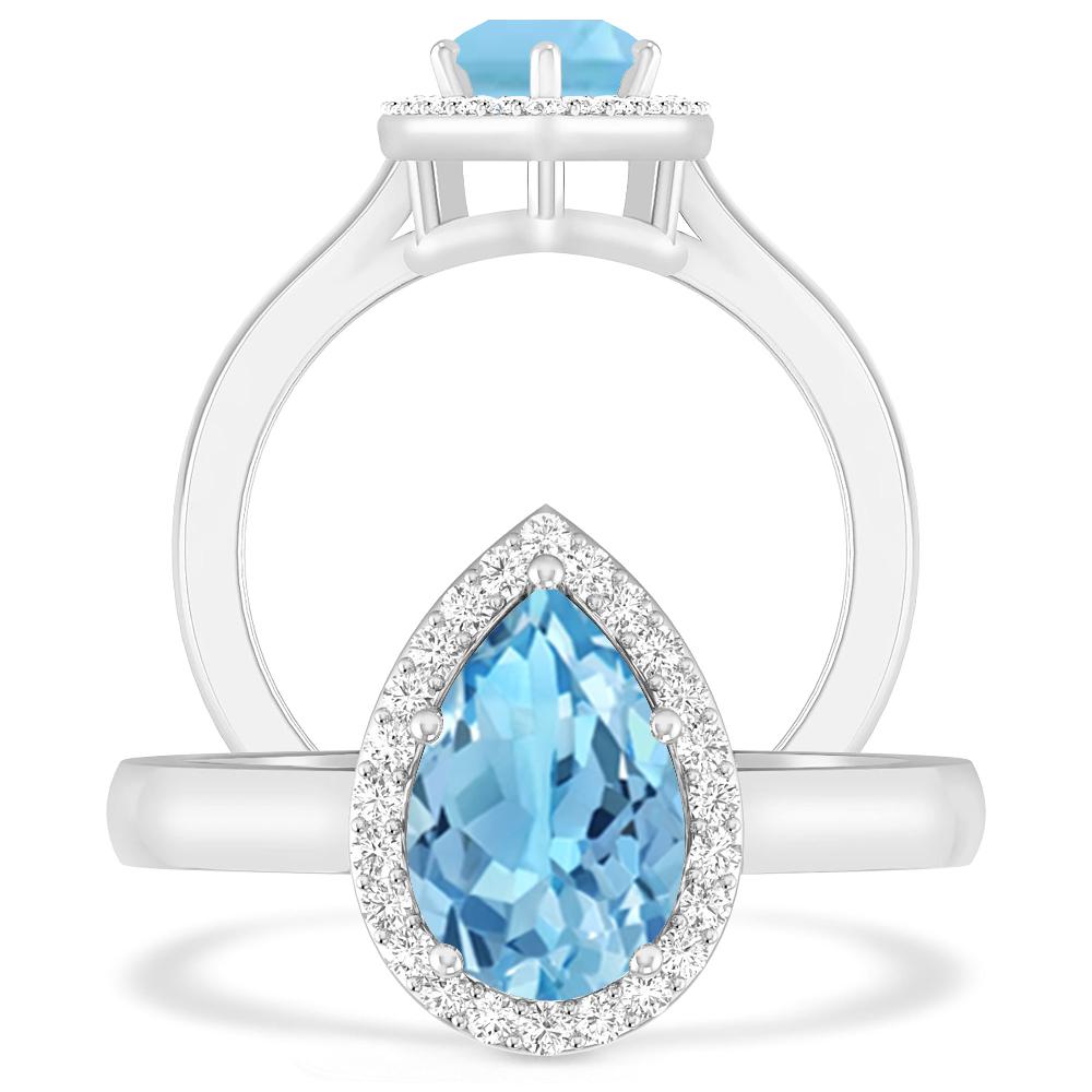 White Gold - Blue Topaz