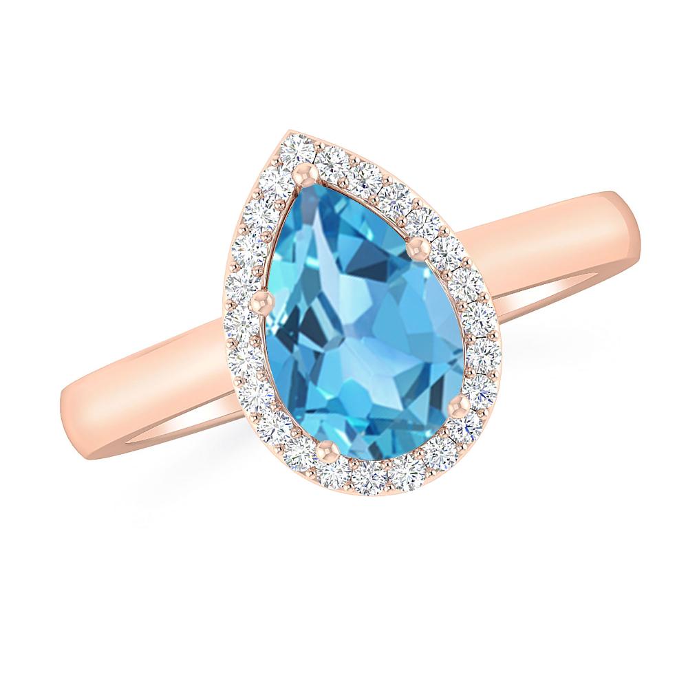 Rose Gold - Blue Topaz