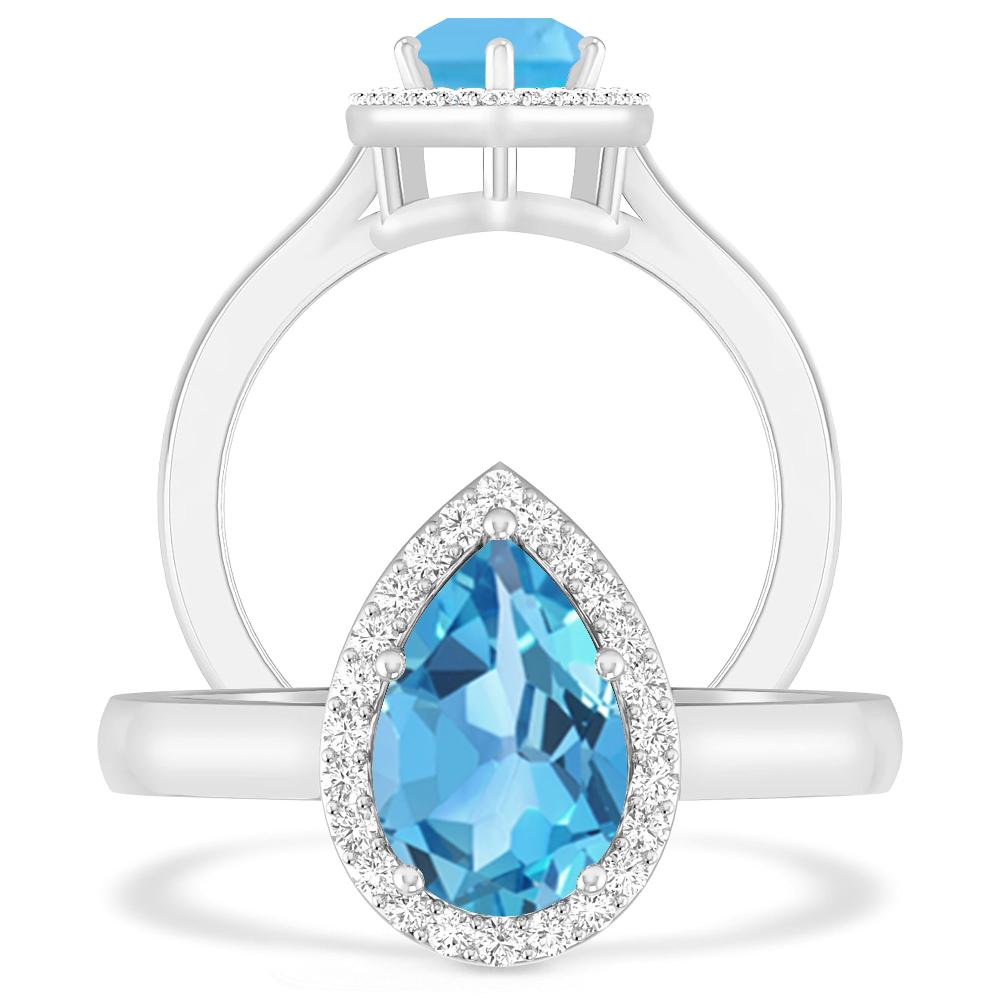 White Gold - Blue Topaz