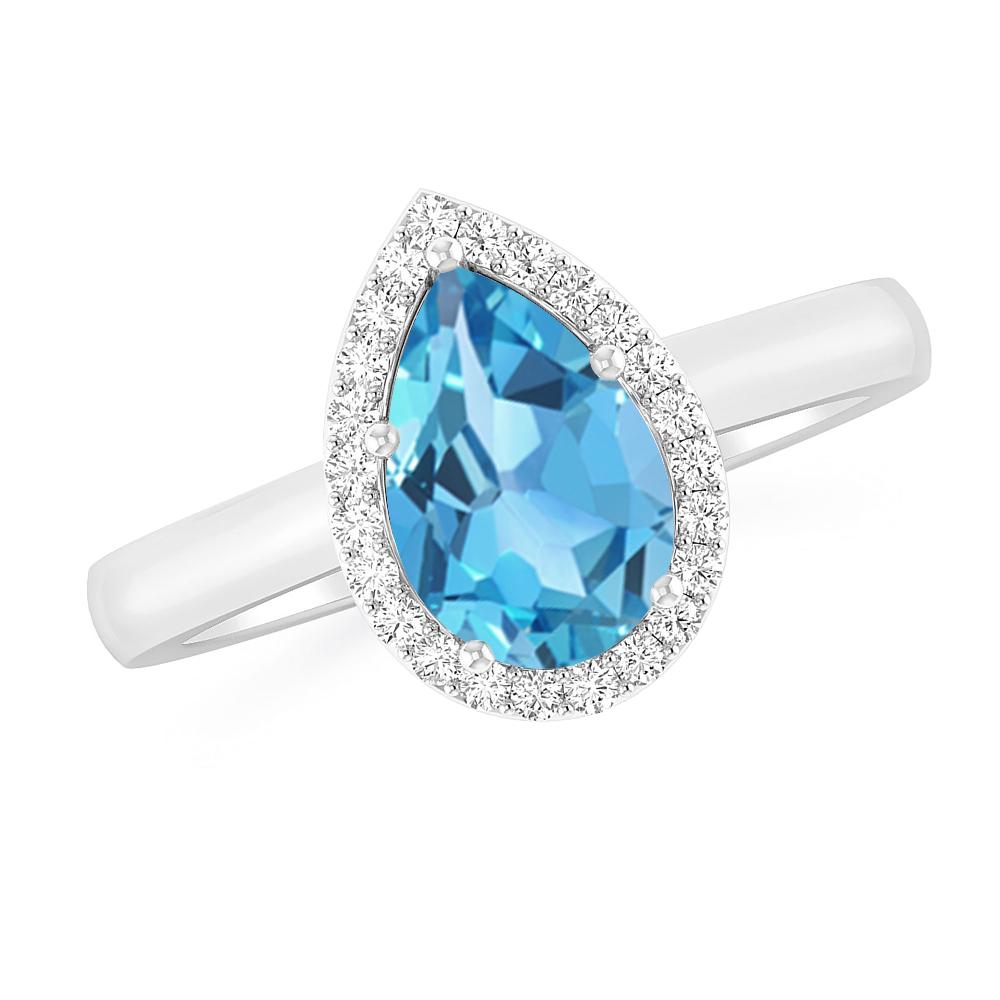 White Gold - Blue Topaz