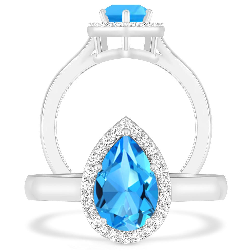 White Gold - Blue Topaz