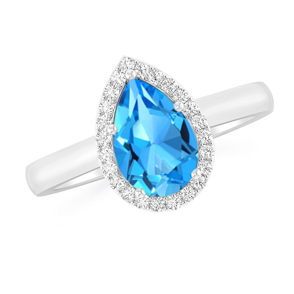 White Gold - Blue Topaz