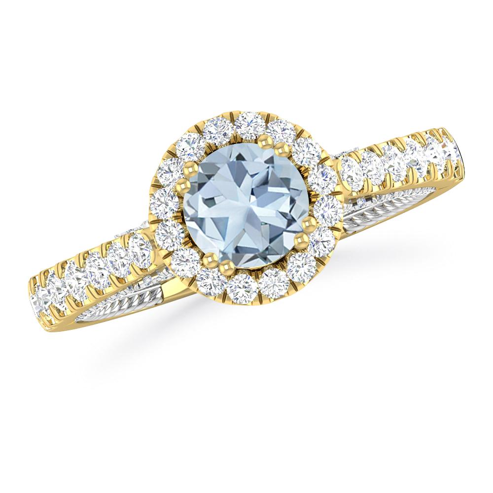 Yellow Gold - Aquamarine