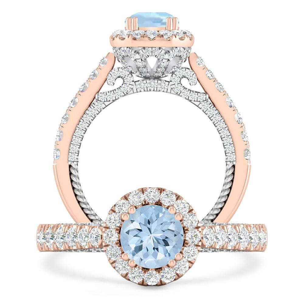 Rose Gold - Aquamarine