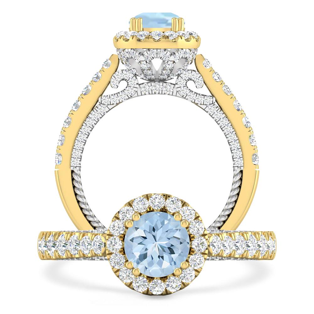 Yellow Gold - Aquamarine