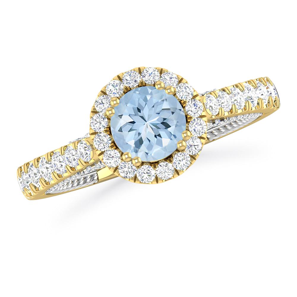 Yellow Gold - Aquamarine