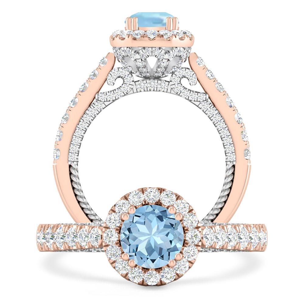 Rose Gold - Aquamarine