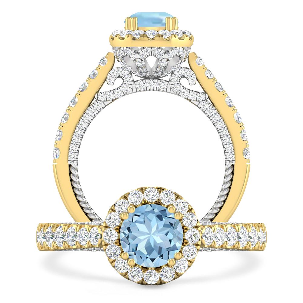 Yellow Gold - Aquamarine