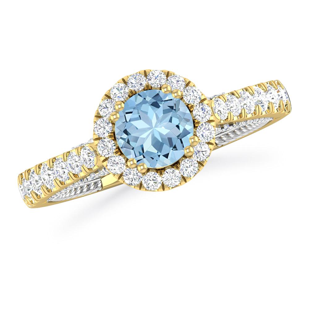 Yellow Gold - Aquamarine