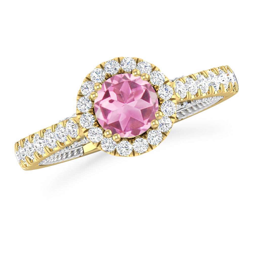 Yellow Gold - Pink Tourmaline