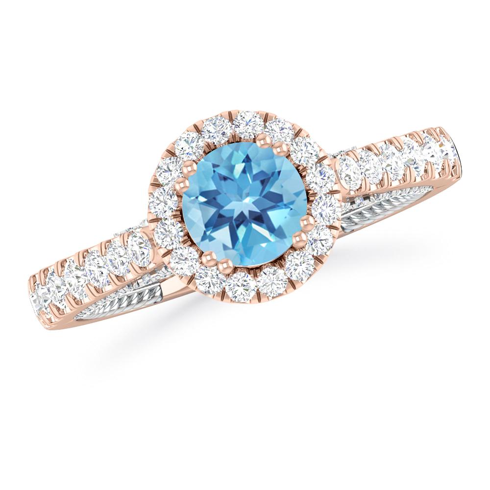 Rose Gold - Blue Topaz