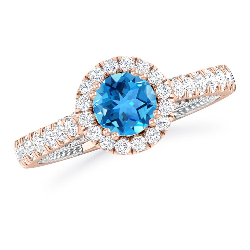 Rose Gold - Blue Topaz