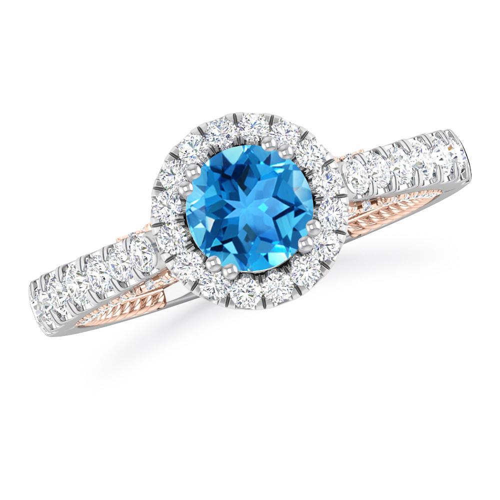 White Gold - Blue Topaz