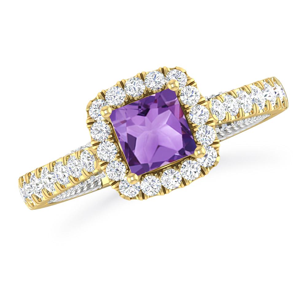 Yellow Gold/White Gold - Amethyst