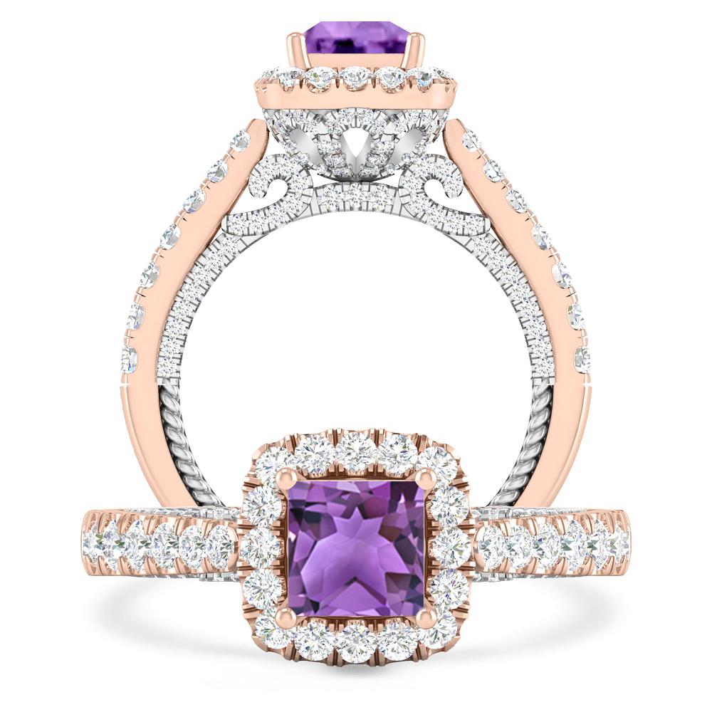 Rose Gold/White Gold - Amethyst