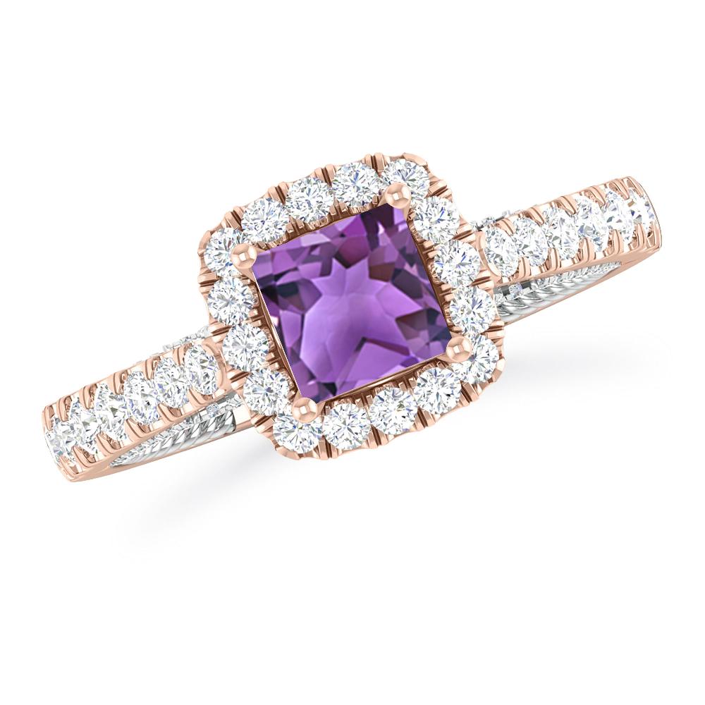 Rose Gold/White Gold - Amethyst