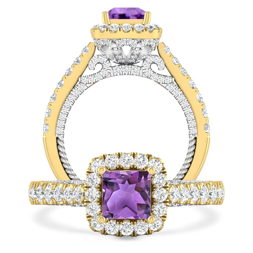 Yellow Gold/White Gold - Amethyst