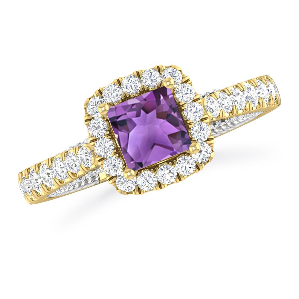 Yellow Gold/White Gold - Amethyst