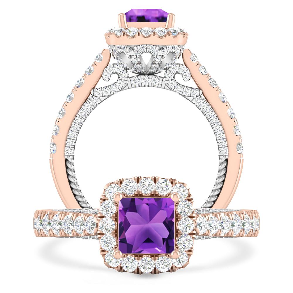 Rose Gold/White Gold - Amethyst