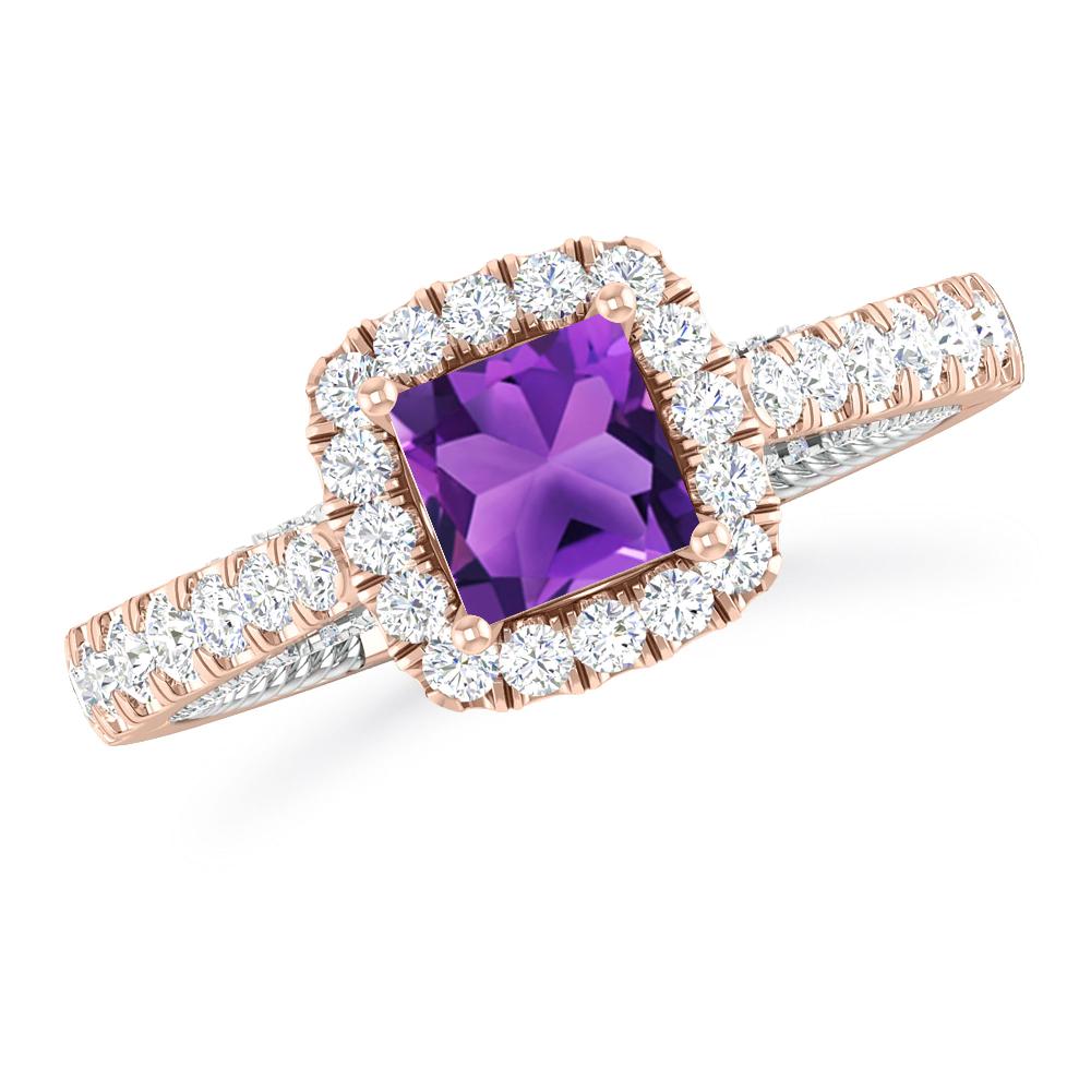 Rose Gold/White Gold - Amethyst
