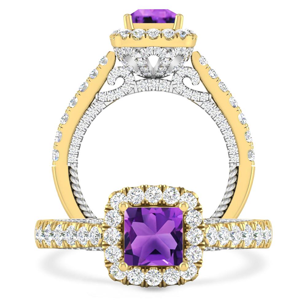 Yellow Gold/White Gold - Amethyst