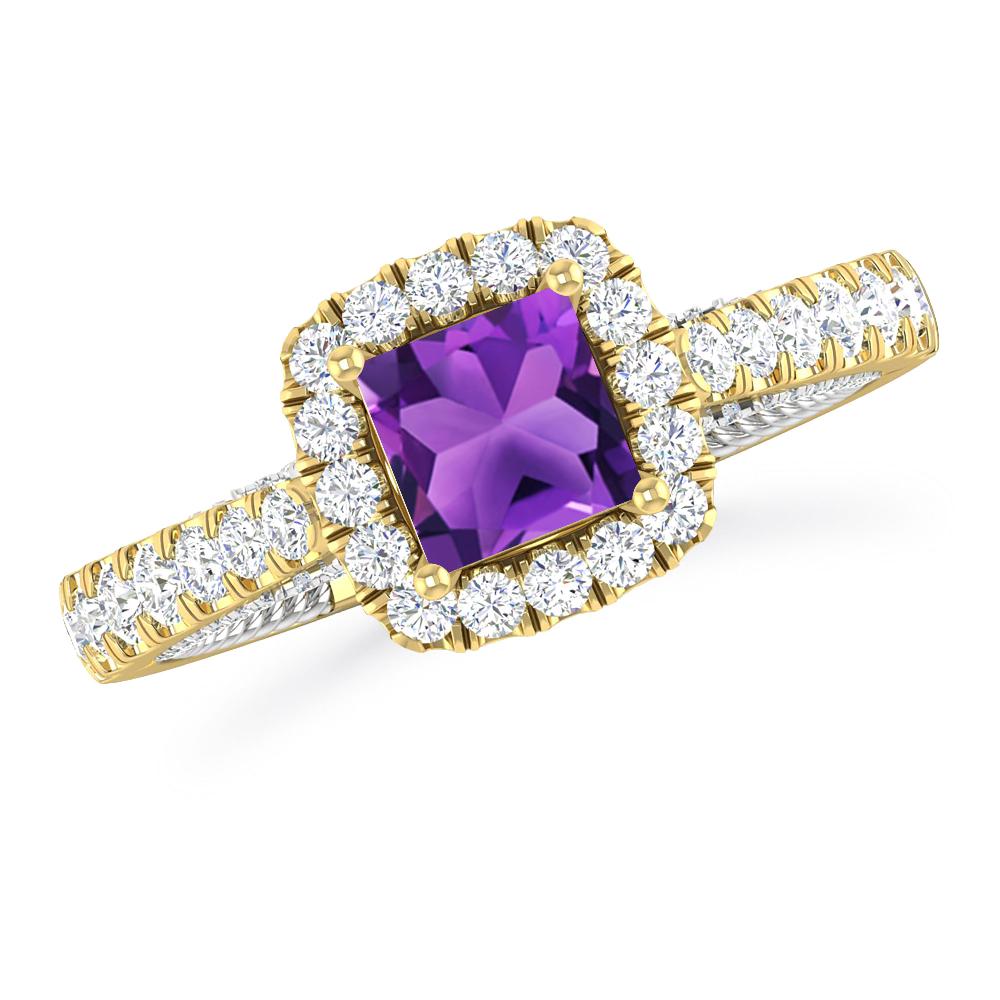 Yellow Gold/White Gold - Amethyst