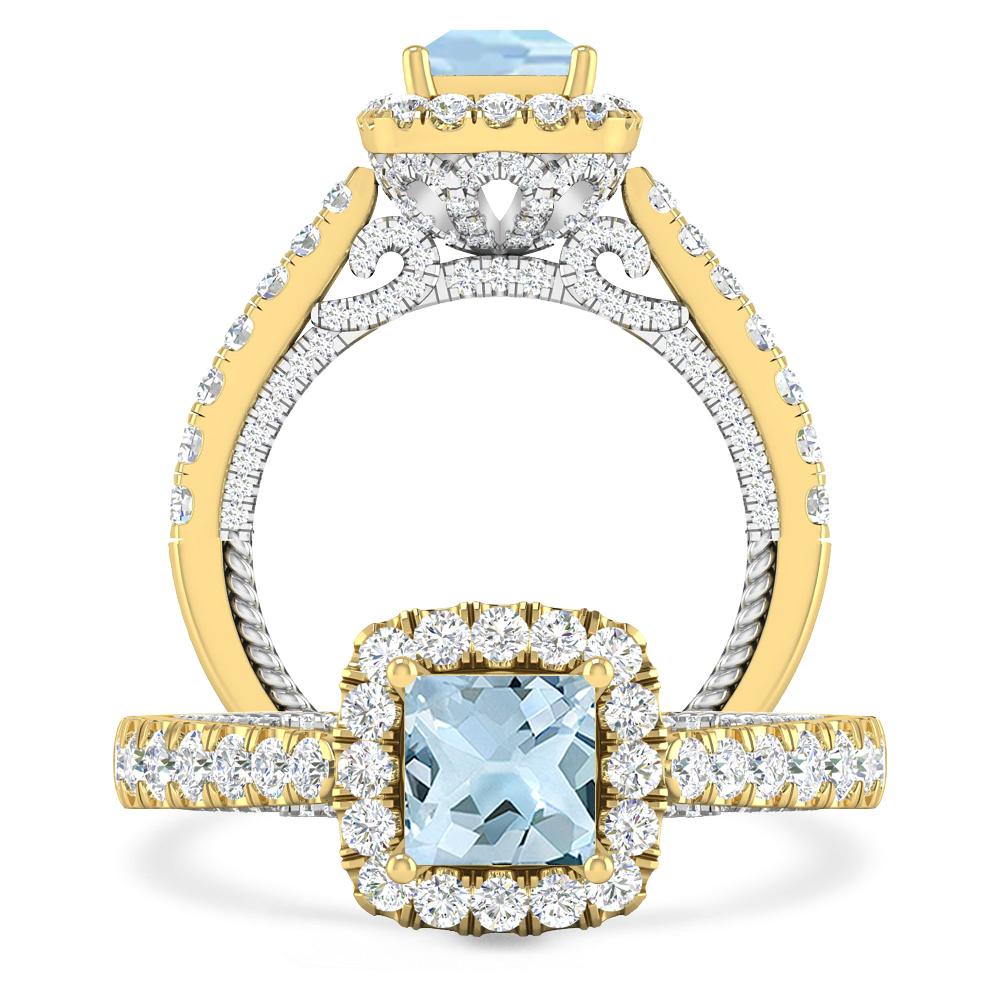 Yellow Gold - Aquamarine