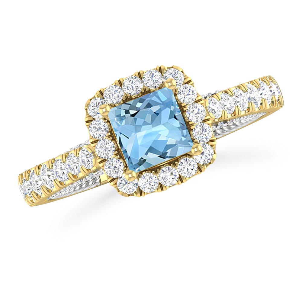 Yellow Gold - Aquamarine