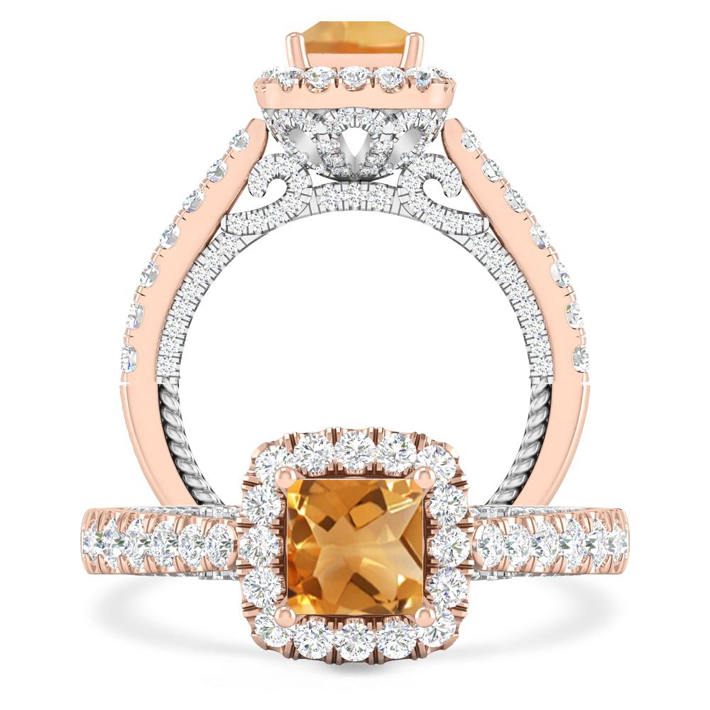Rose Gold/White Gold - Citrine