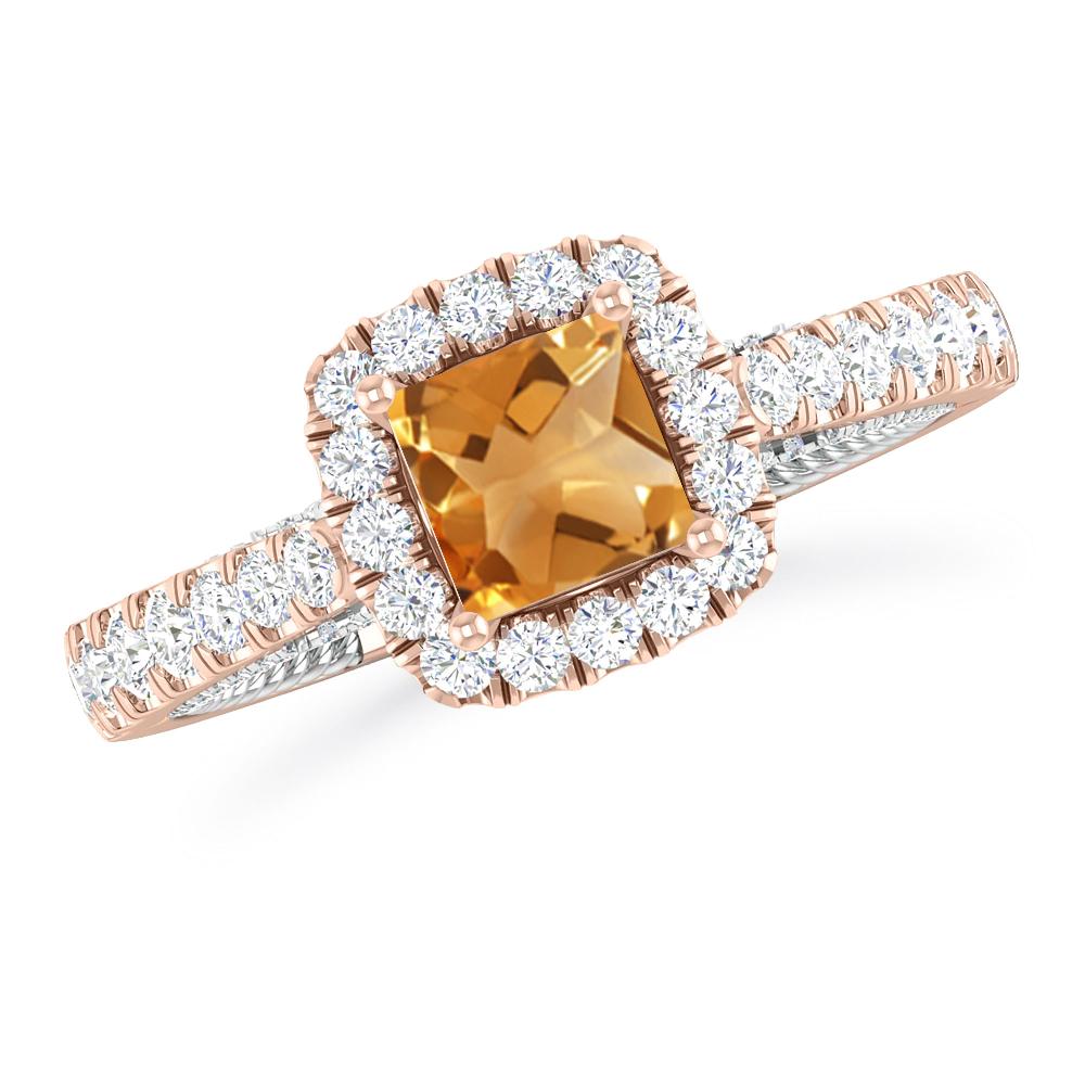 Rose Gold/White Gold - Citrine