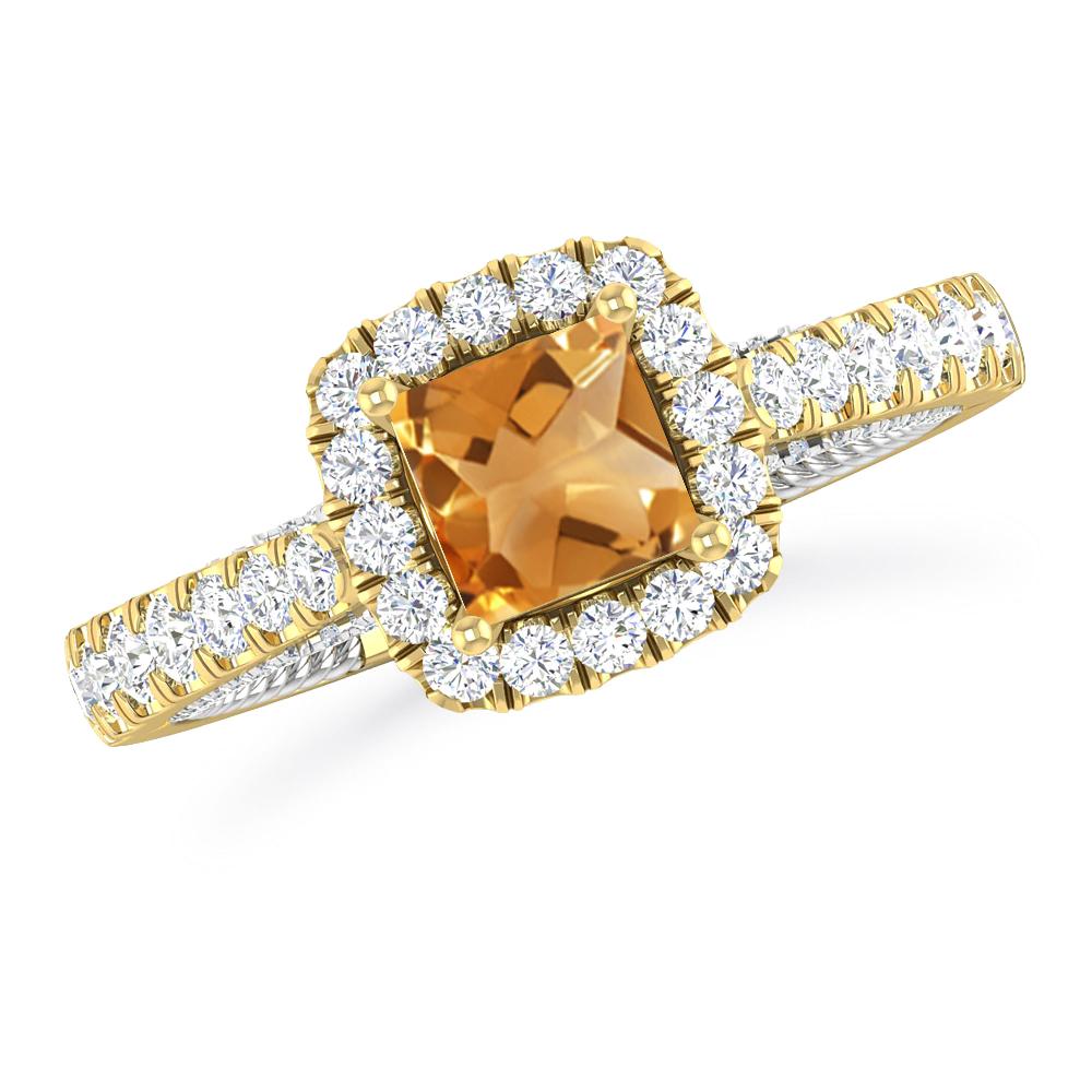 Yellow Gold/White Gold - Citrine