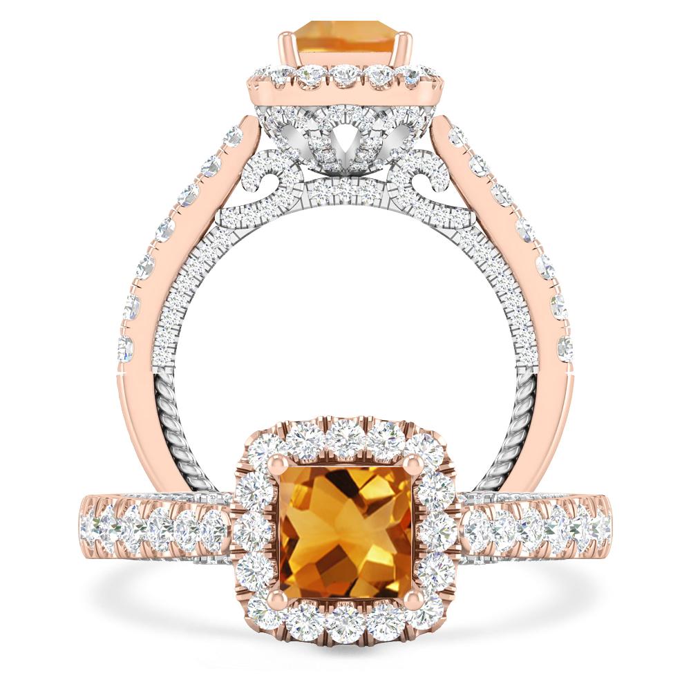 Rose Gold/White Gold - Citrine