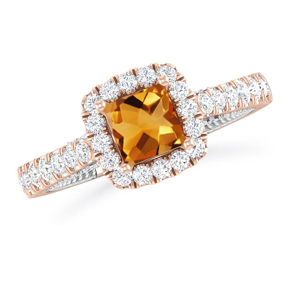 Rose Gold/White Gold - Citrine
