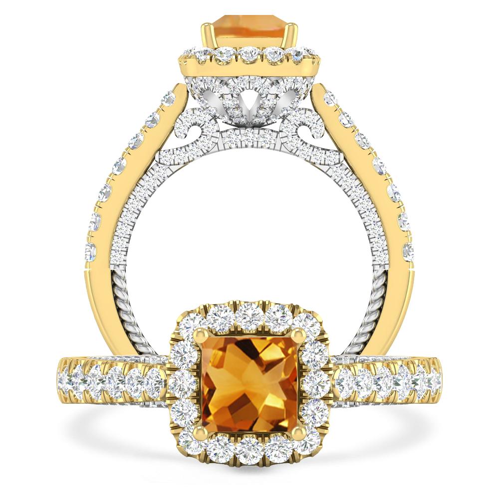 Yellow Gold/White Gold - Citrine