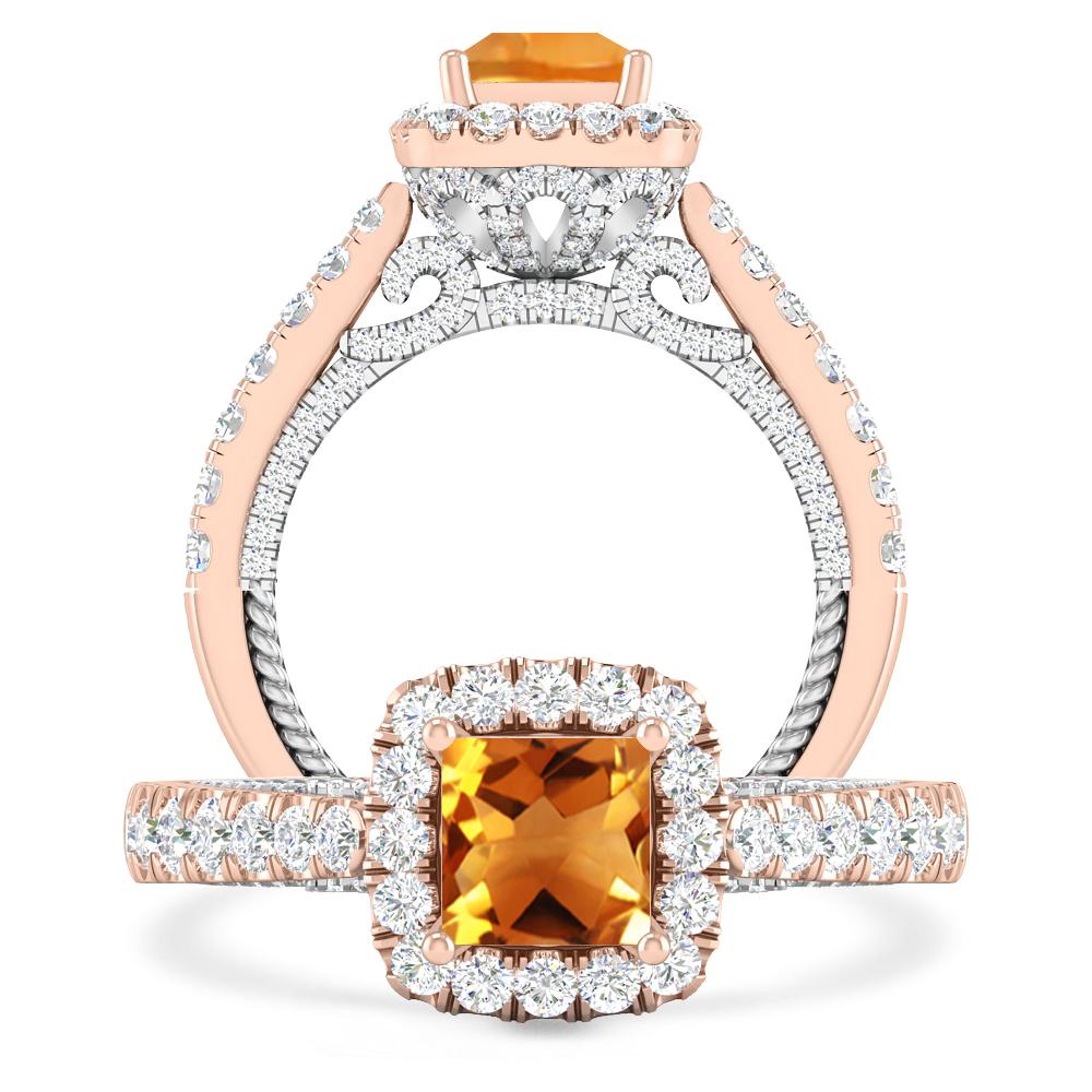 Rose Gold/White Gold - Citrine